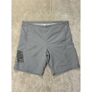 Vintage Nike Board Shorts Mens Large Gray Silver Tag Spell Out Logo